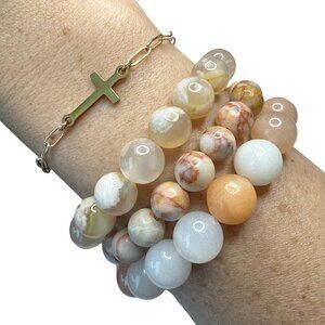 Gemstone flower morganite Bracelets bundle gemstone jewelry fashion accessories